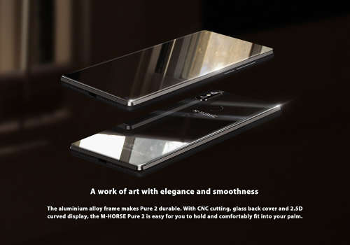 M-Horse Pure 2 Android 7, Octa Core CPU, 4GB RAM, 5.99 Inch Bezel-Less Screen, Dual Cam (Blue)