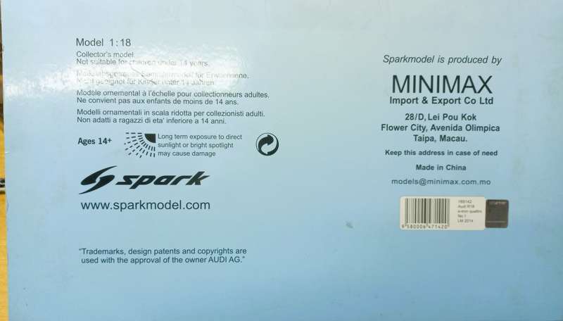 SPARK -  AUDI R18 e-tron LE MANS 2014 - BOXED