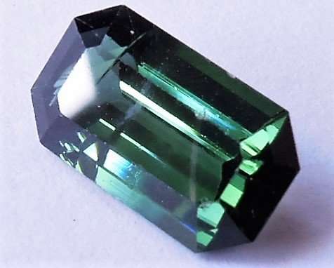 Natural Green Tourmaline -  1.36 ct, I1, Emerald Cut