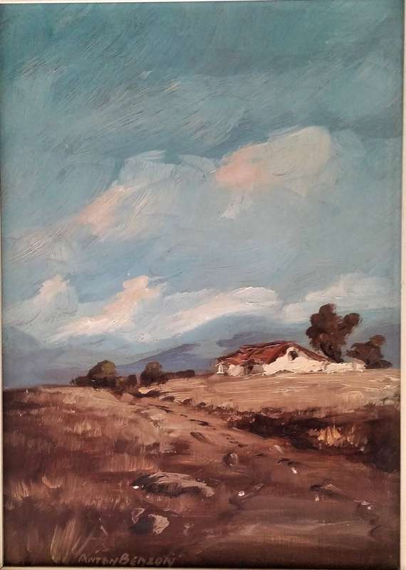 Anton Benzon Oil On Board - Country Scene (49cmx39cm)