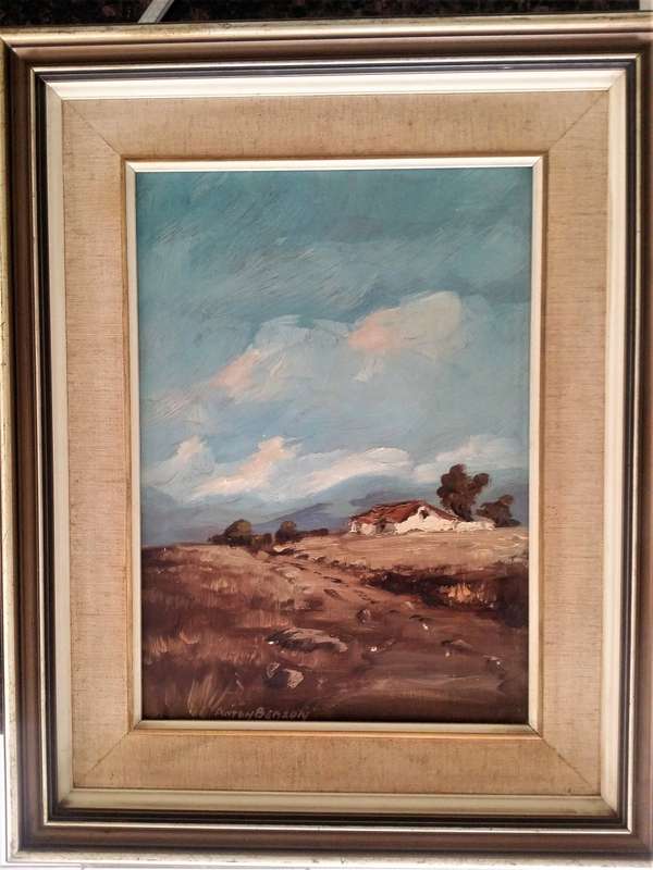 Anton Benzon Oil On Board - Country Scene (49cmx39cm)