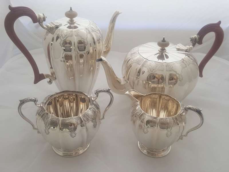 Hallmarked Silver Tea Set , Maker - Adie Brothers Ltd, Birmingham, 1949/50