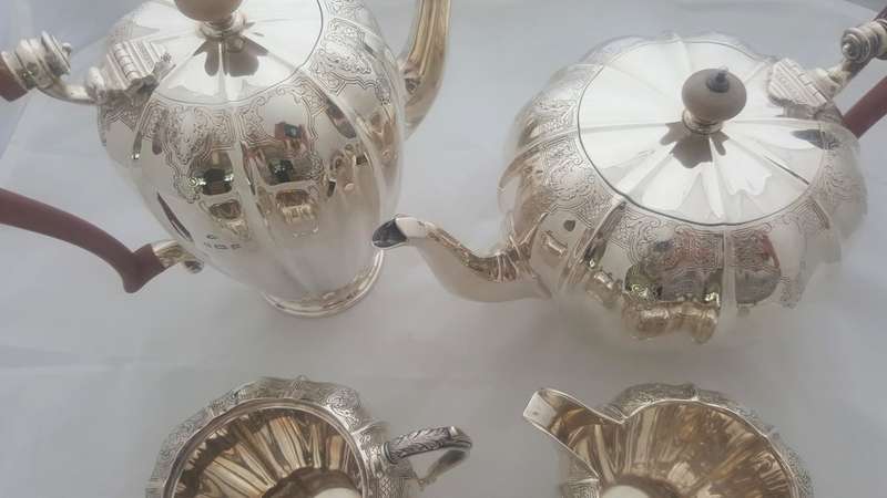 Hallmarked Silver Tea Set , Maker - Adie Brothers Ltd, Birmingham, 1949/50