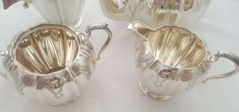 Hallmarked Silver Tea Set , Maker - Adie Brothers Ltd, Birmingham, 1949/50