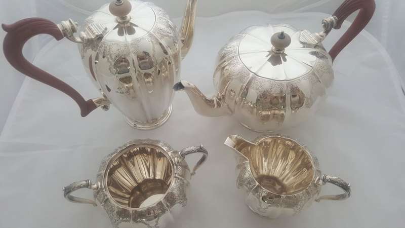 Hallmarked Silver Tea Set , Maker - Adie Brothers Ltd, Birmingham, 1949/50