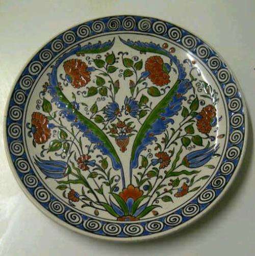 Hand Made Plate by Lindos Keramik (Greece) - Includes Stand