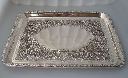 Hallmarked Silver Tray 27cm X 21cm - 286g
