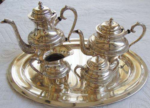 Beautiful Regal Silver Plated Tea & Coffee Set - 4290g