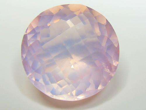 Certified Natural Rose Quartz, Checkerboard Round Faceted, 12.22 ct.