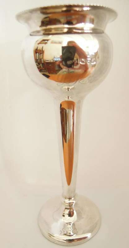 Hallmarked Silver Wine Goblet, Chester 1908, 72g including filled base