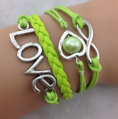 Infinity bracelet - Green Love