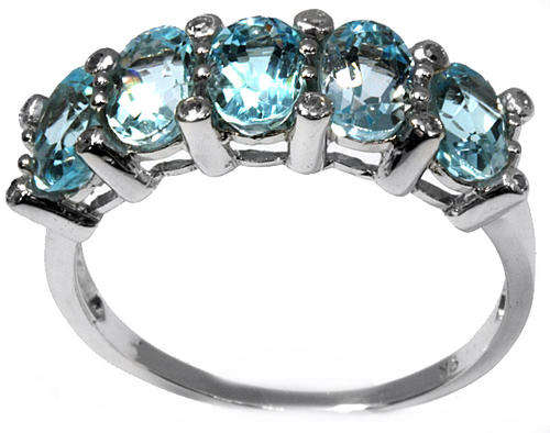 **** EARLY VALENTINE SPECIAL *** 9KT WHITE GOLD GENUINE BLUE TOPAZ RING***