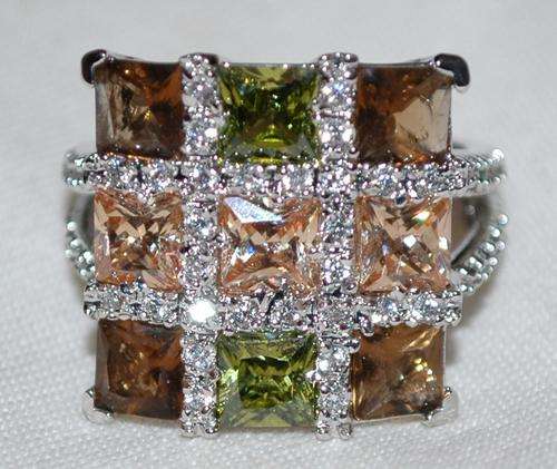 Stunning Multi Coloured Simulated Diamond Ring