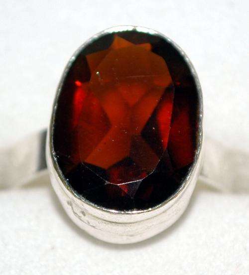 ***STUNNING SMOKEY TOPAZ SILVER RING SIZE 9***