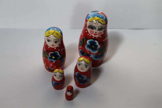 Hand painted wooden russian dolls