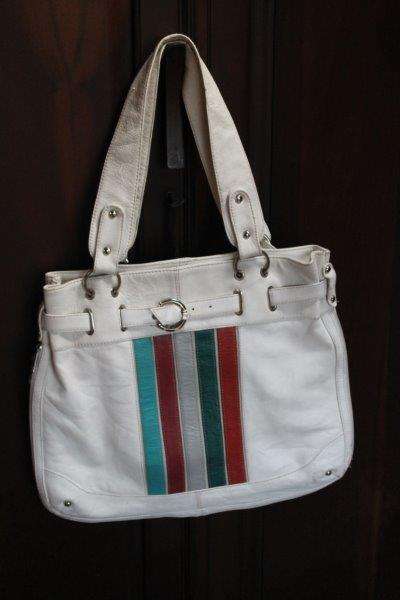 Genuine Leather white handbag