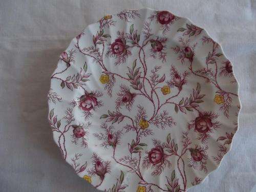 *** Vintage Spode Rosebud Chintz Swirl Edge Plate ***
