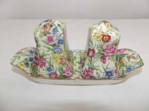 *** Royal Winton Salt & Pepper with Caddy ***