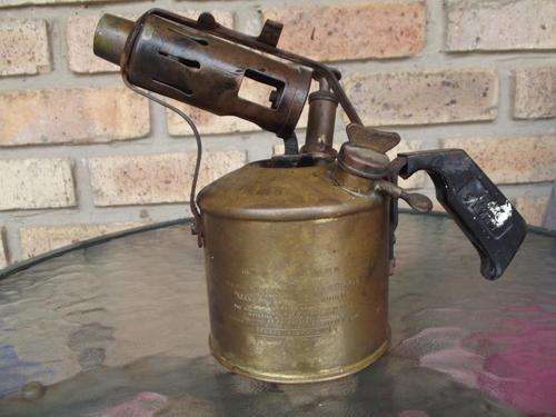 A Vintage Original Max Sievert Brass Blow Torch - Made in Sweden