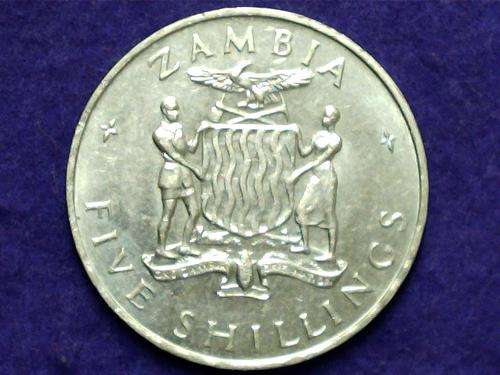 A Zambian 1965 Five Shilling President Kaunda