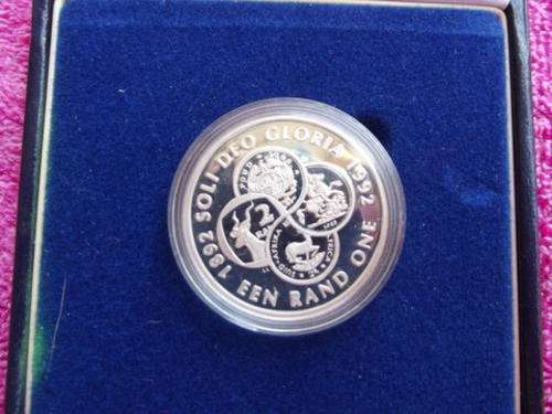 A 1982 SAM Proof Silver One Rand - Soli Deo Gloria