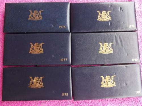 Six SAM Proof Sets 1976,1977, 1978,1979, 1980 & 1981 Bid Per Set One Bidder Takes All