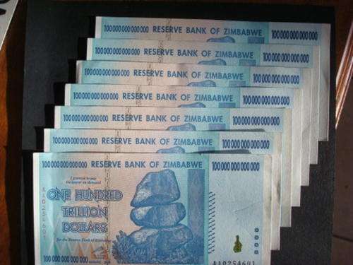 One Hundred Trillion Dollars- Zimbabwe X7 Banknotes-Bid Per Banknote