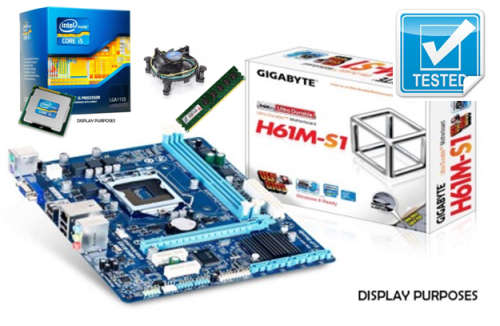 COMBO Gigabyte GA-H61M-S1 Motherboard 1155 + Intel i5 3470 3.20Ghz CPU + 8Gb Transcend DDR3 1333