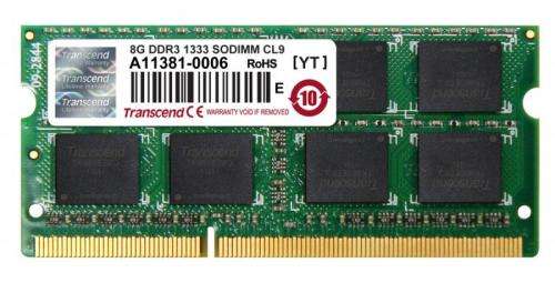 TRANSCEND 8GB DDR3 1333 SODIMM CL9 LAPTOP RAM