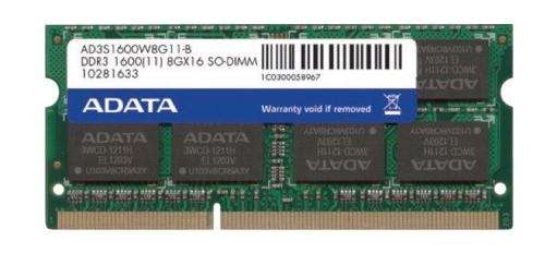 ADATA 8GB DDR3 1600(11) 8Gx16 SO-DIMM LAPTOP RAM