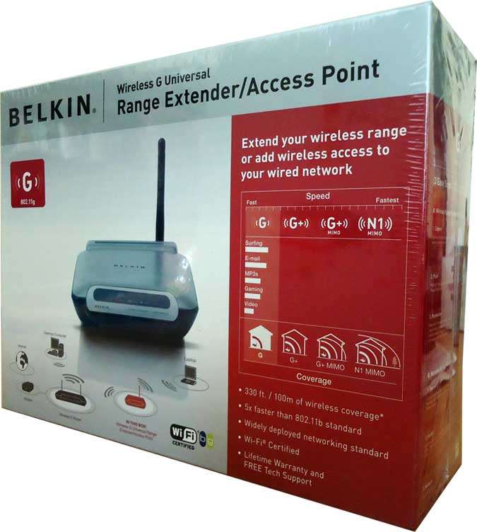 BELKIN WIRELESS G UNIVERSAL RANGE EXTENDER / ACCESS POINT (BRAND NEW)