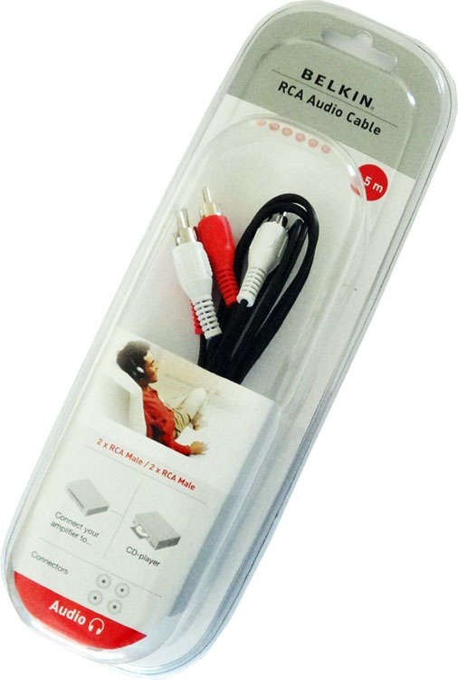 6x BELKIN PRO SERIES DUAL PHONO RCA CABLE 1.5 MTR (BRAND NEW)