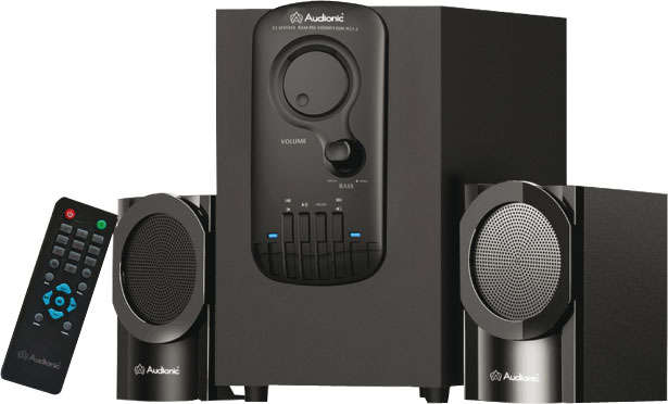 AUDIONIC *AD6300* 5000W PMPO SPEAKERS WITH BUILTIN MP3 PLAYER, FM RADIO, CARD READER, USB, REMOTE