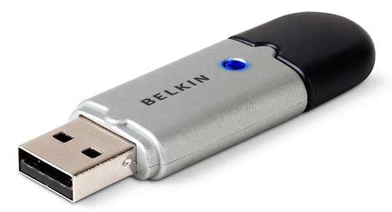 BELKIN BLUETOOTH TECHNOLOGY 2.0 + EDR WIRELESS USB ADAPTER 100 METER RANGE