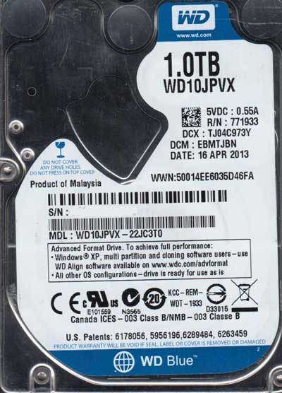 Western Digital  1000GB *1TB* SATA LAPTOP 2.5" INTERNAL HARD DRIVE
