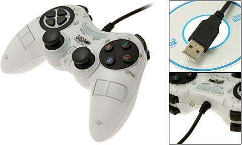 WHITE USB DUAL SHOCK GAME PAD FOR PC (BRAND NEW)