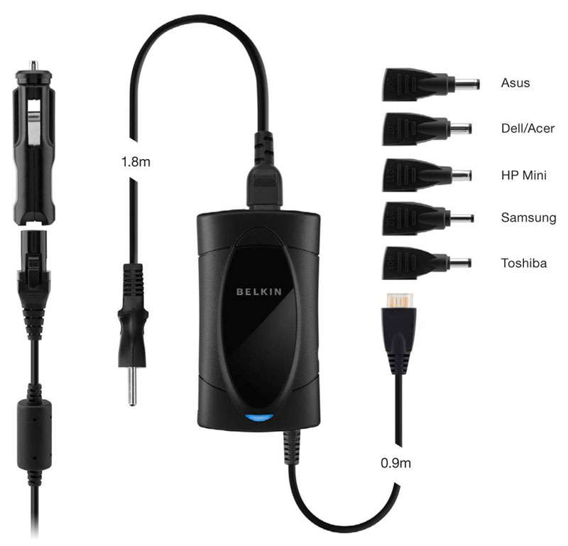 BELKIN 40W CHARGER with USB CHARGING PORT, CAR ADAPTER FOR NETBOOKS (BRAND NEW)