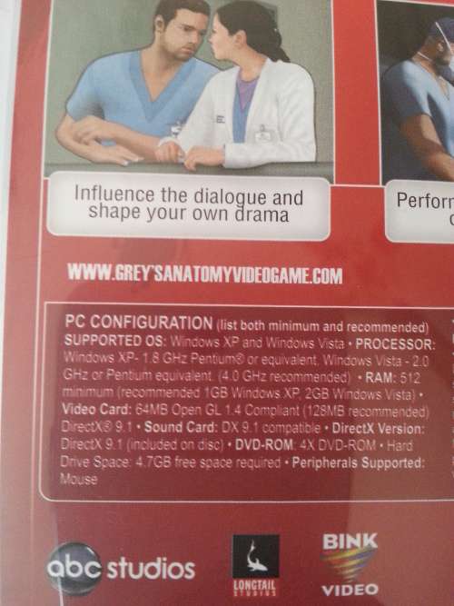 Greys Anatomy The video Game PC