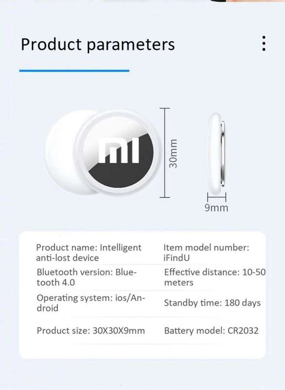 Portable Xiaomi Mini GPS Tracker Original Bluetooth 4.0 Smart Locator Key Anti Loss Kids Pet Wallet