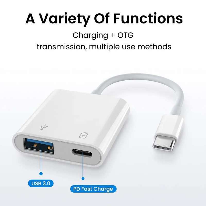 2In1 Type-C OTG Adapter USB 3.0 External U Disk Converter Splitter For Laptop Mobile Phone