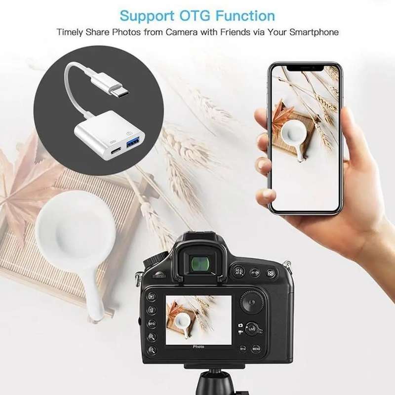 2In1 Type-C OTG Adapter USB 3.0 External U Disk Converter Splitter For Laptop Mobile Phone