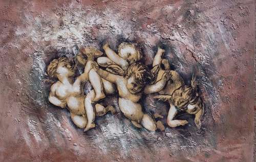 cupids oil painting collage
