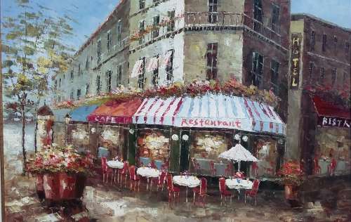 PARIS RESTAURANT STREET SCENE  - CRAZY STOCK CLEARANCE