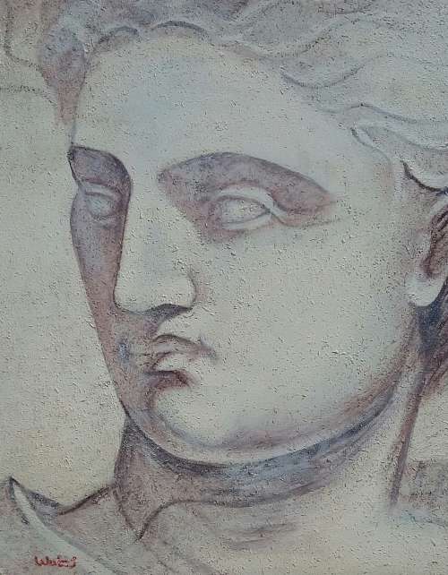 head of david oil painting