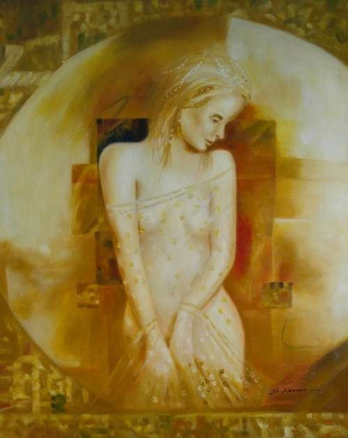 female nude study oil painting