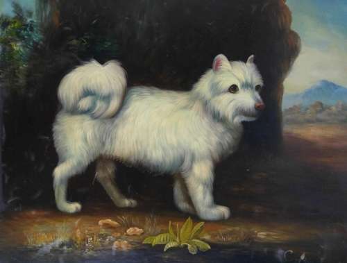 portrait of a dog oil painting