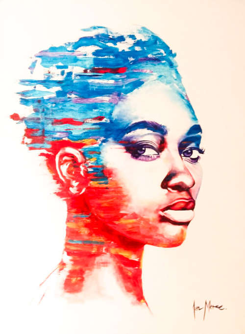 CONTEMPORARY AFRICAN PORTRAIT / OIL ON CANVAS /  90CM X 120CM   - !!!!  CRAZY ART SALE  !!!!