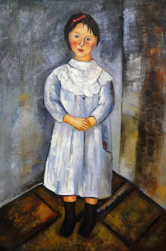 after modigliani girl in blue oil painting