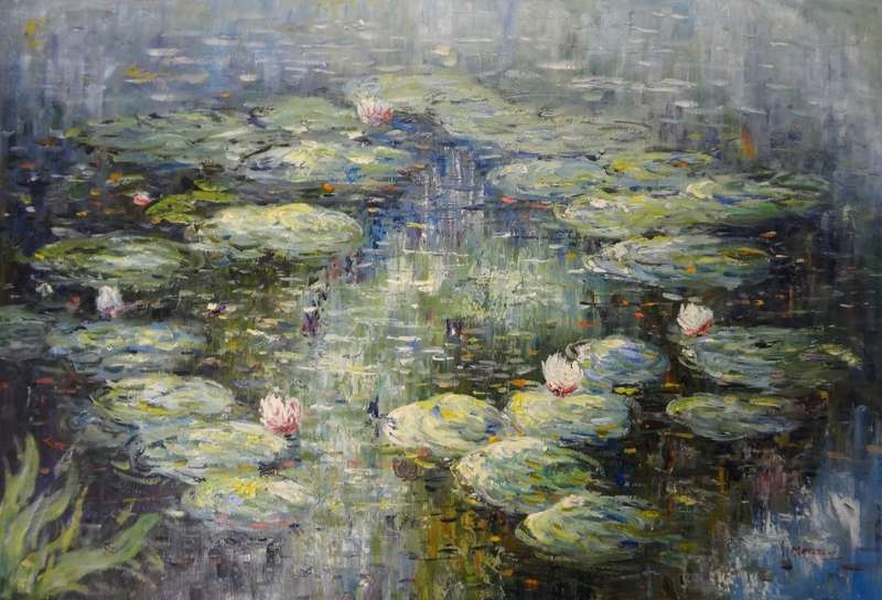 STUDY OF A LOTUS LILLY POND - !!!!  CRAZY ART SALE  !!!!! - GALLERY RETAIL R5 950