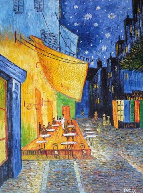 Oil Painting  van Gogh Cafe Terrace Paris